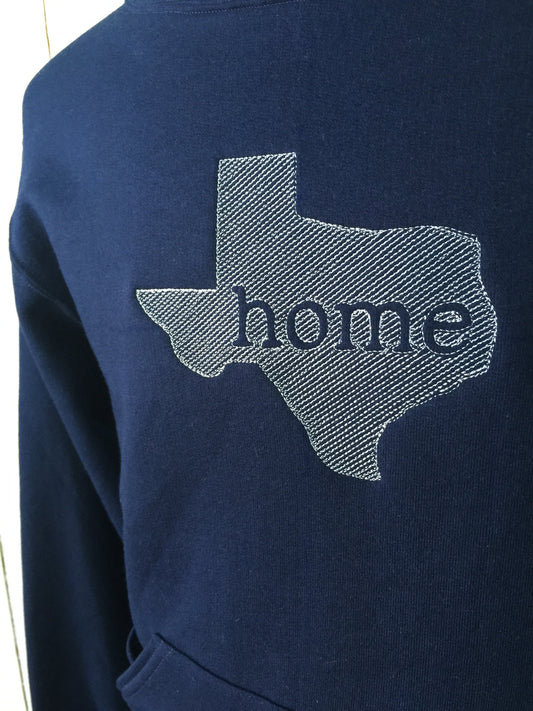 Texas is Home Embroidered Hoodie Adult Hooded Sweatshirt Monogram Fall Fleece Custom Clothing