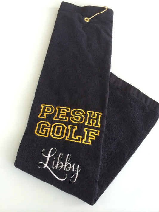 Personalized Golf Towel Trick Fold Towel with Your School and Name