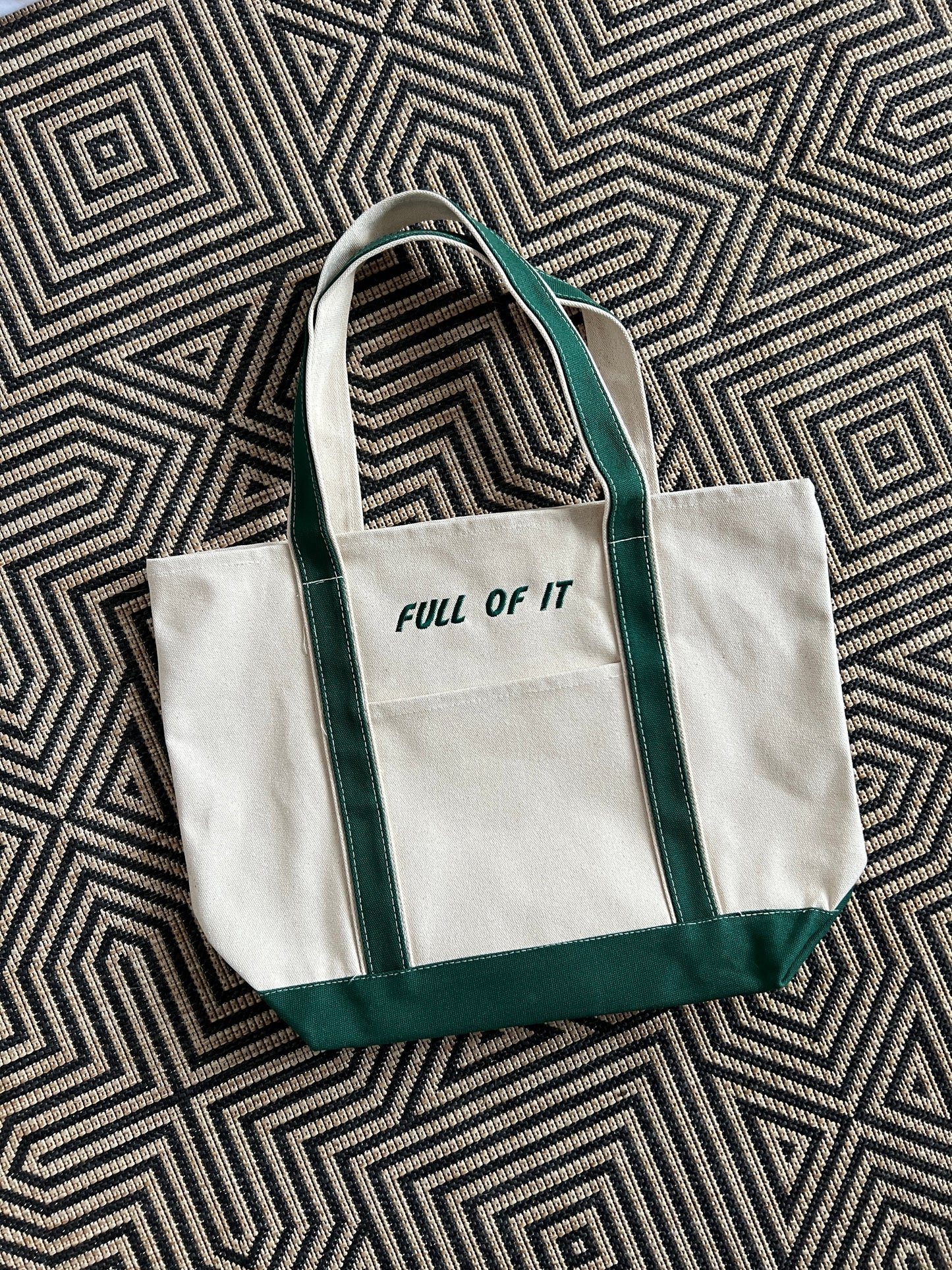 FULL OF IT Large Boat Tote Canvas Large Carry All Tote Beach Tote Bag