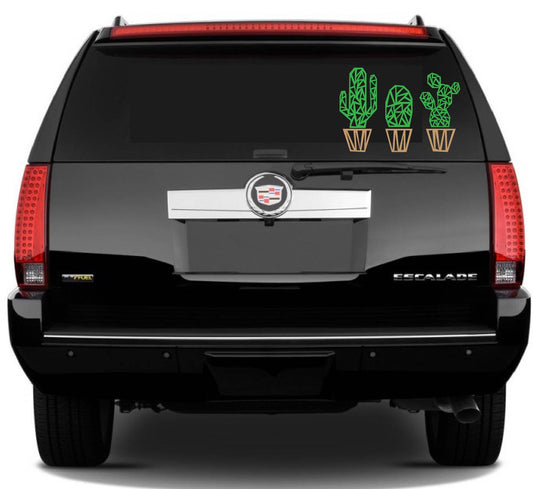 GEOMETRIC CACTUS Potted Cacti Bumper Decal LAPTOP or Car Decal Succulent Southwest Stickers