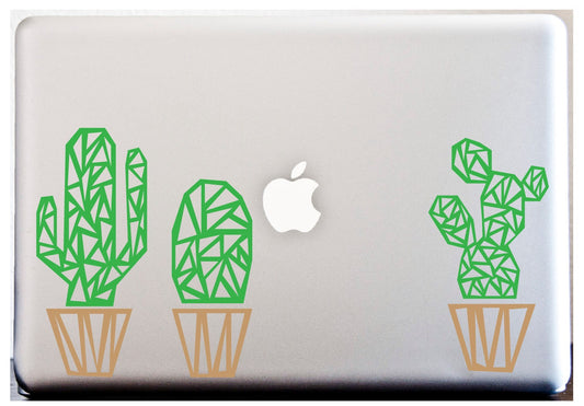 GEOMETRIC CACTUS Potted Cacti Decal LAPTOP or Car Decal Succulent Stickers