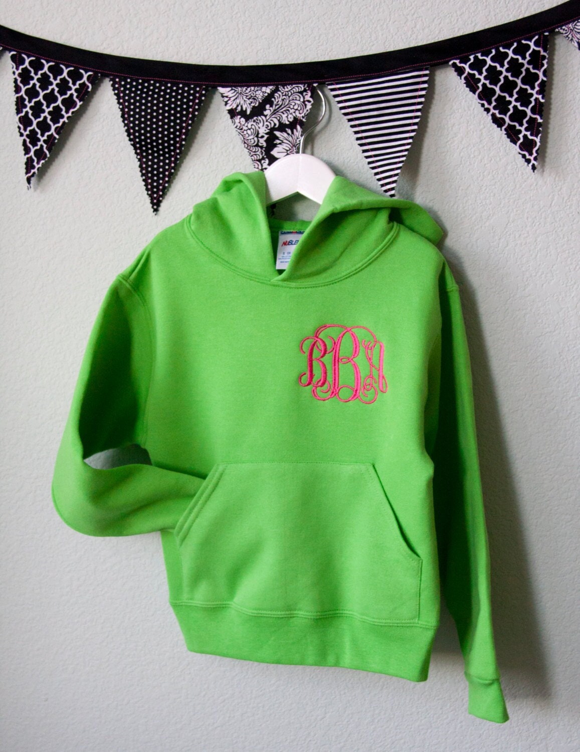 GIRLS EMBROIDERED MONOGRAM Hoodie Youth Sweatshirt Fall Fleece Custom Clothing