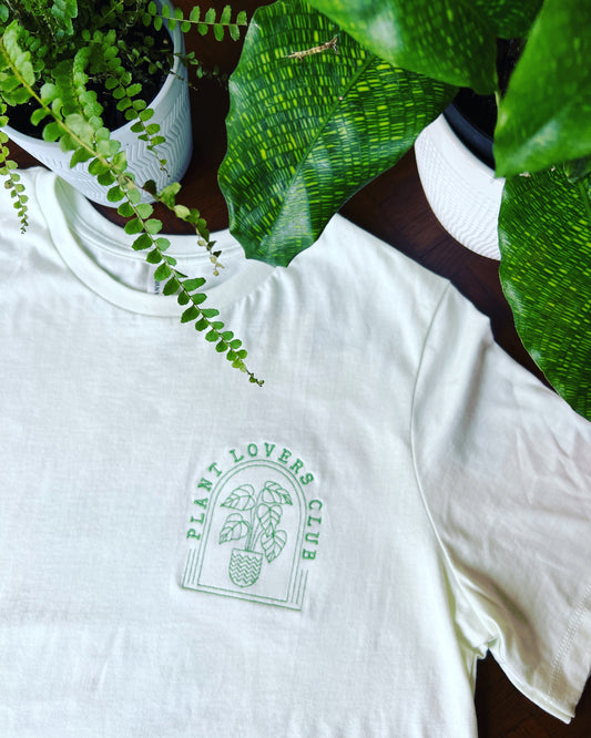 Plant Lovers Club T-shirt Embroidered Custom Colors Green Thumb Garden Club Plants