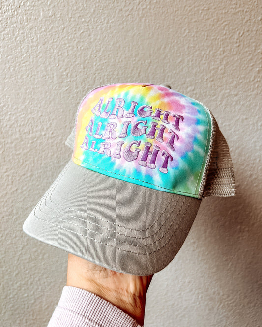 ALRIGHT ALRIGHT ALRIGHT Embroidered Trucker Hat Dazed and Confused Quote Hat Matthew McConaughey