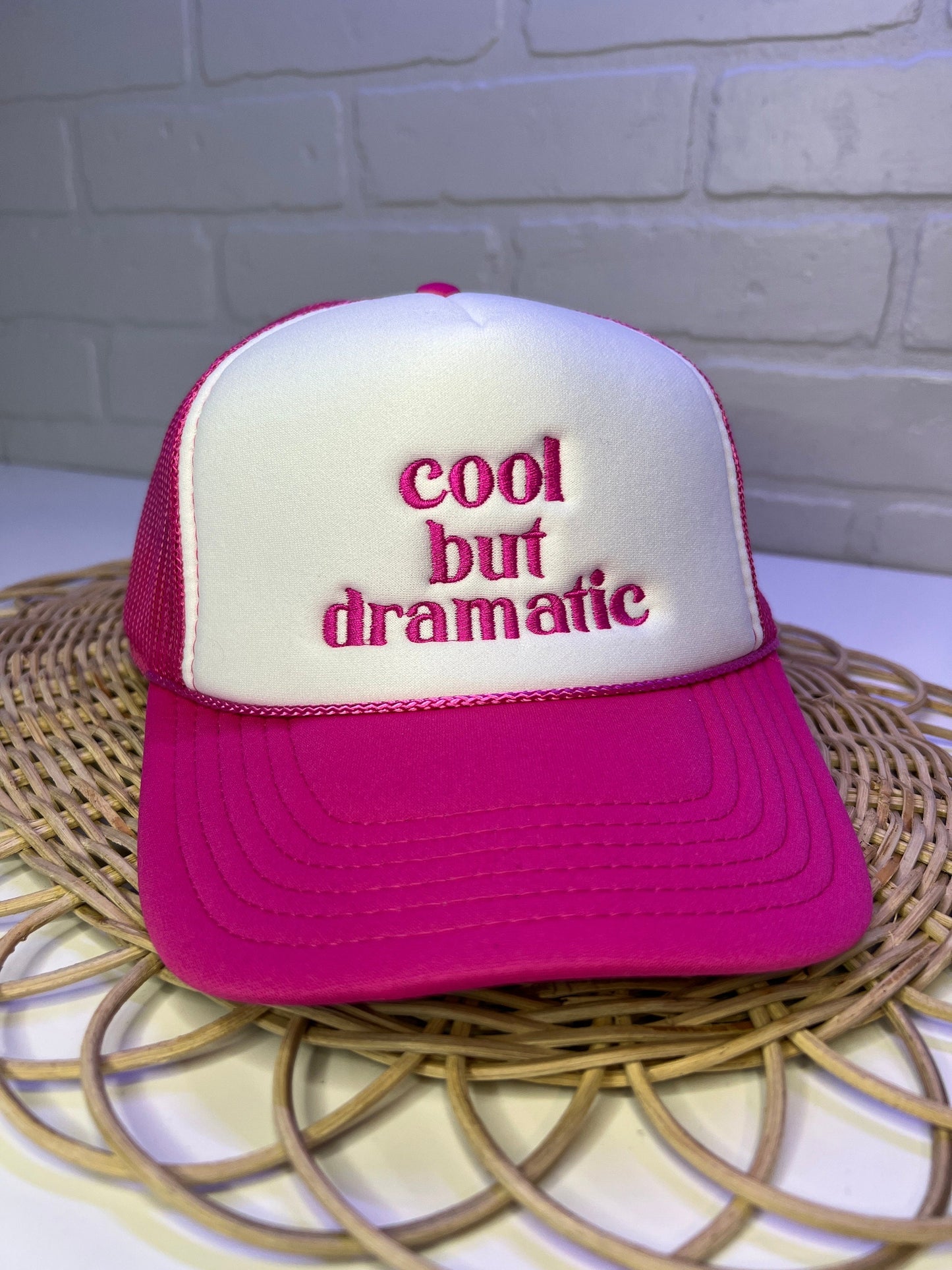 Cool But Dramatic Hat Trucker Hat Pink Foam Trucker Moody Girls Custom Trucker Hats