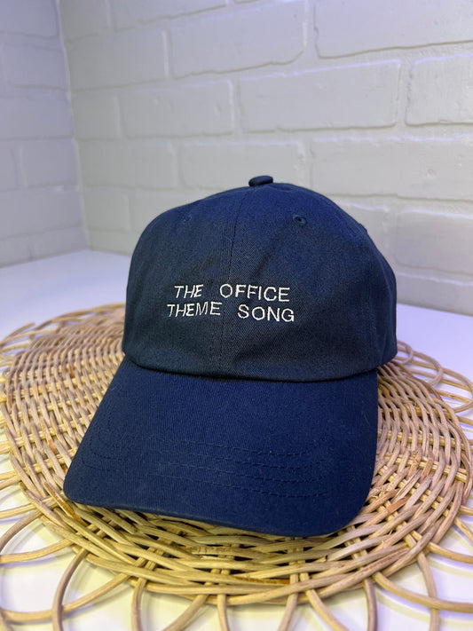 The Office Theme Song Embroidered Hats Dad Hats Cotton Twill Hats Office Fans Unisex Hats Adjustable Baseball Cap Funny