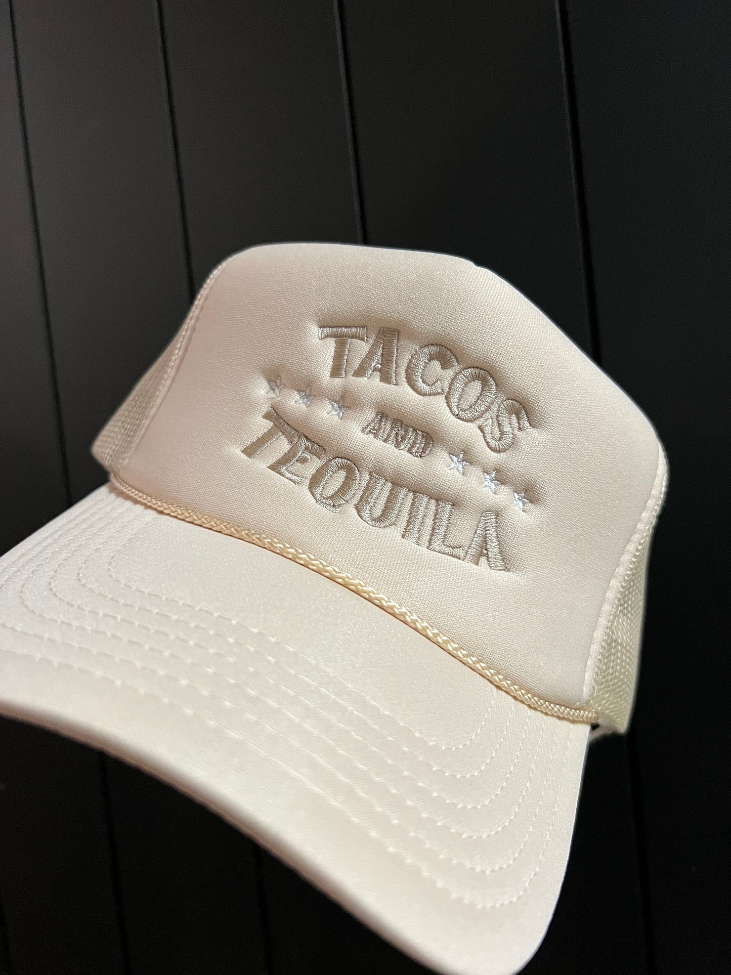 Tacos and Tequila Hat Trucker Hat Bright Green Foam Trucker Foodie Custom Trucker Hats Drinking Vibes Cinco de Mayo