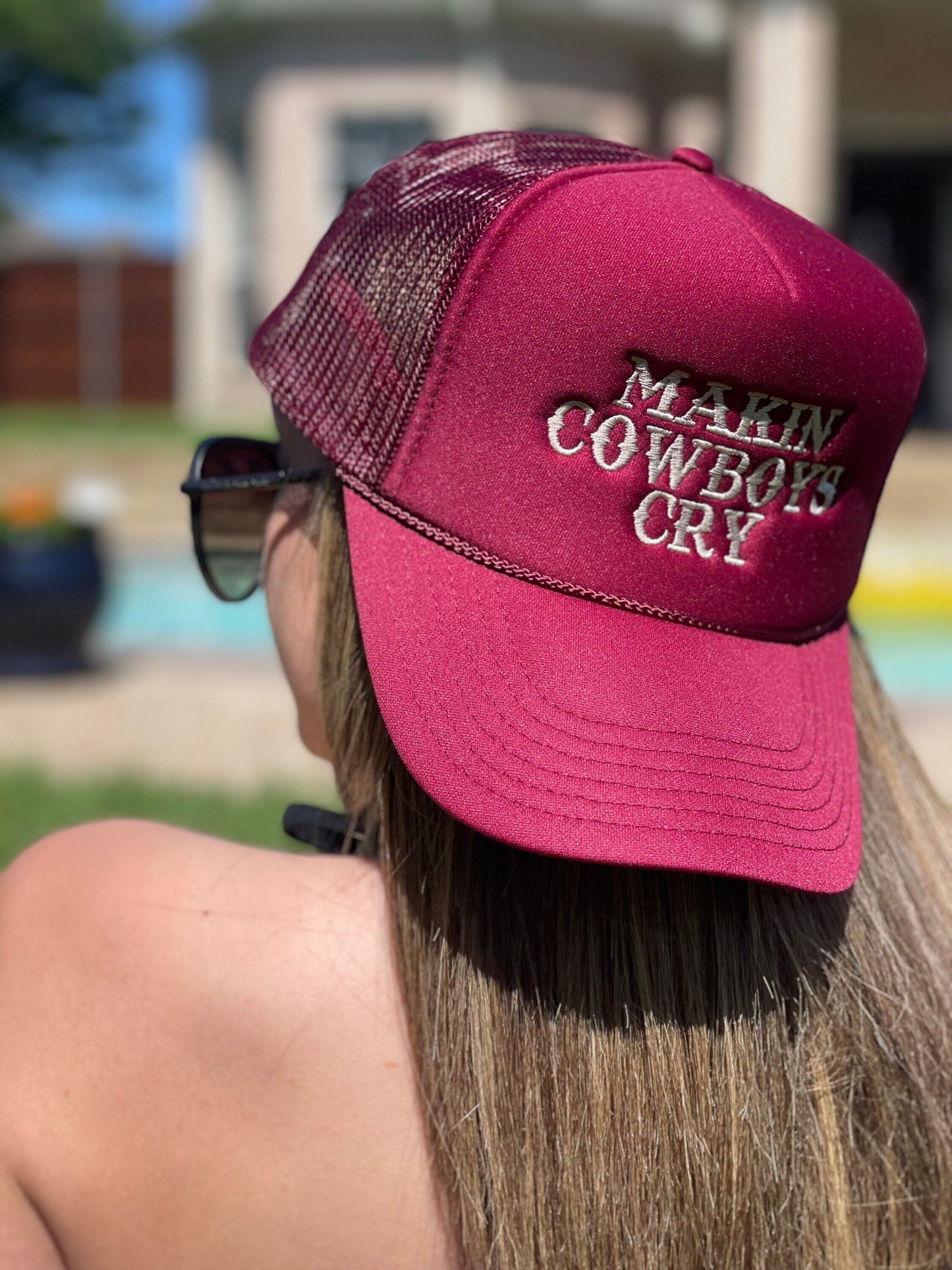 Makin Cowboys Cry Hat Trucker Hat Pink Foam Trucker Moody Girls Custom Trucker Hats Western Vibes