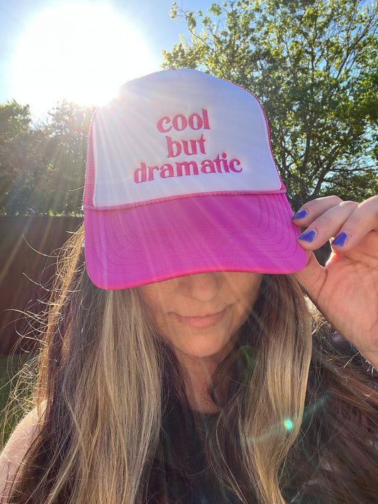 Cool But Dramatic Hat Trucker Hat Pink Foam Trucker Moody Girls Custom Trucker Hats