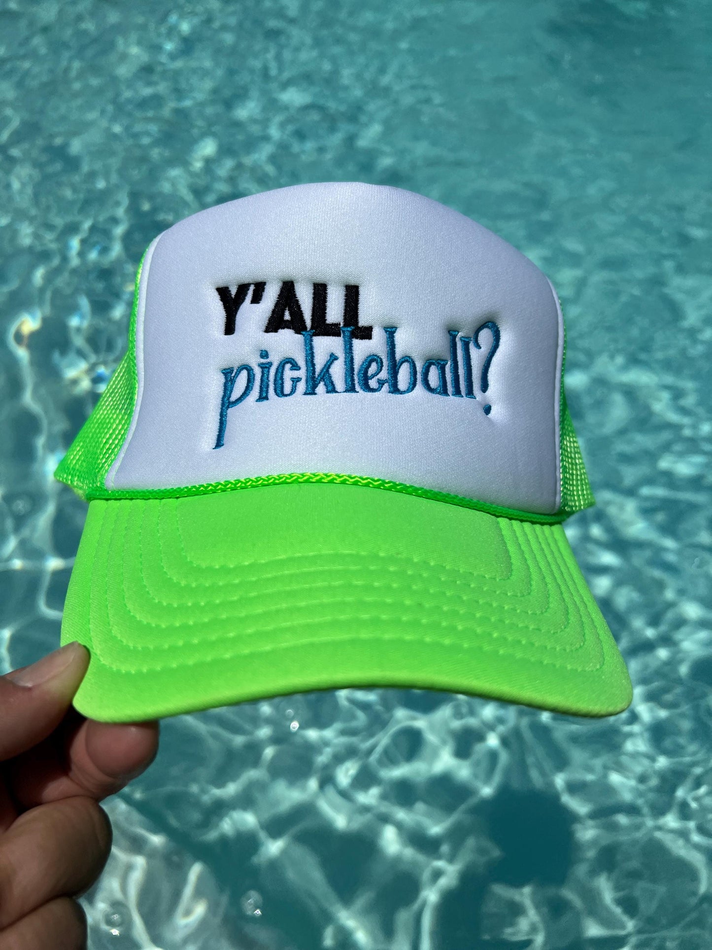 Y'all Pickleball Embroidered Trucker Hat Embroidered Custom Hats Team Hats Custom Event Hats