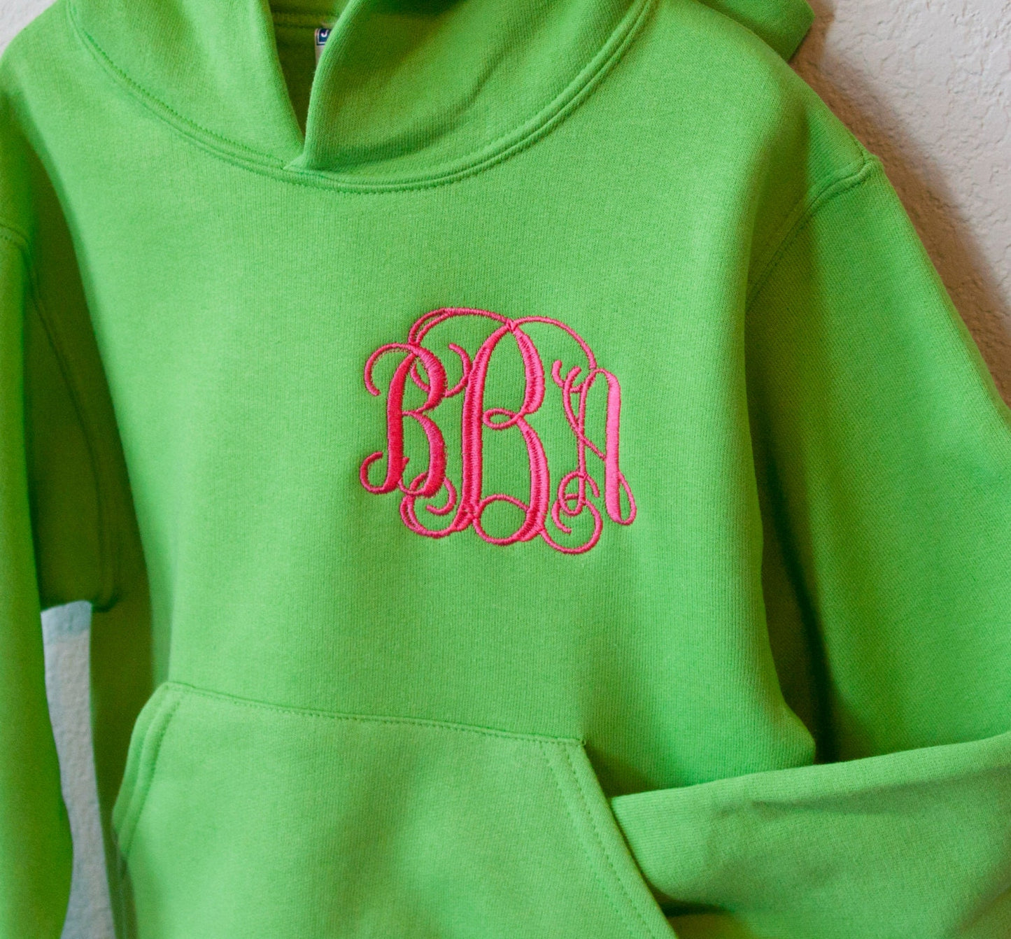 GIRLS EMBROIDERED MONOGRAM Hoodie Youth Sweatshirt Fall Fleece Custom Clothing